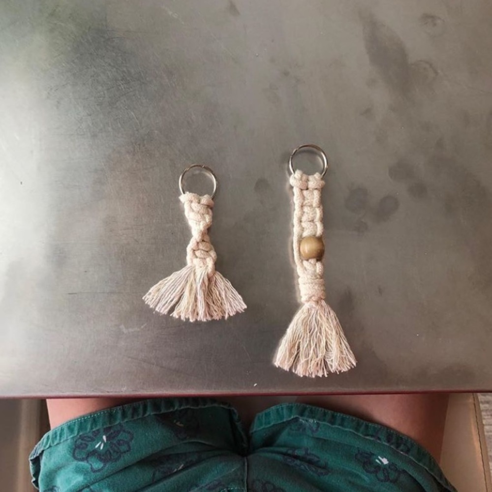 Mini macrame keychains